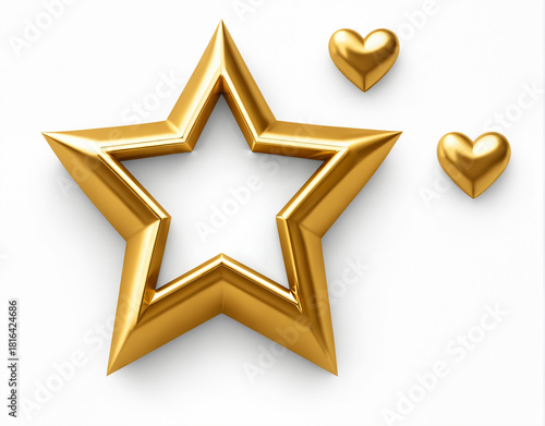 golden star shaped frame wi...