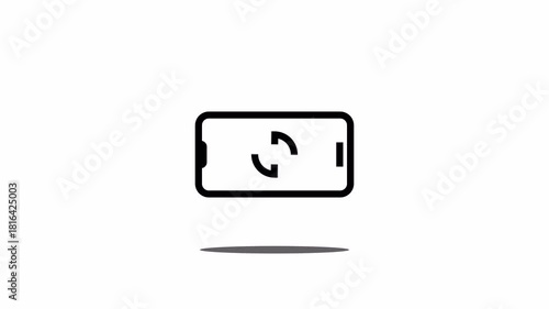 Turn the Phone Horizontally and Vertically Icon. Rotate Your Phone Animation for Social Networks.