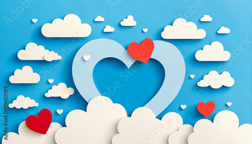 light blue heart frame with...