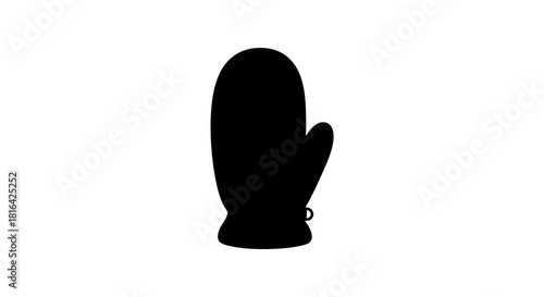 Simple black mitten icon on white background