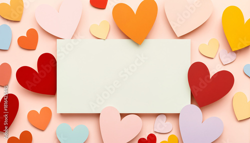 white blank paper card with...