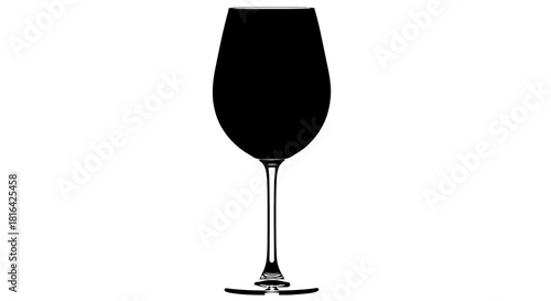 Elegant black silhouette of a champagne flute