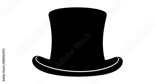 Black silhouette of a classic top hat