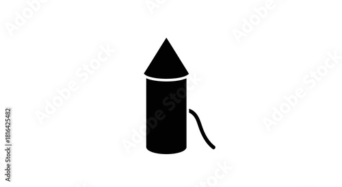 Simple black icon of a firework rocket