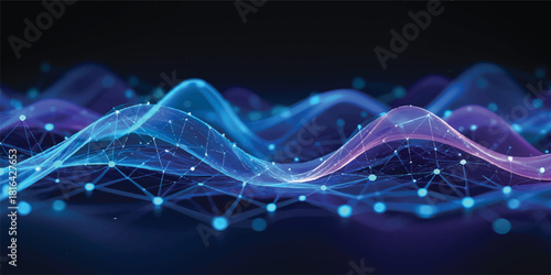 Fractal energy wave design on an abstract blue background for futuristic digital art