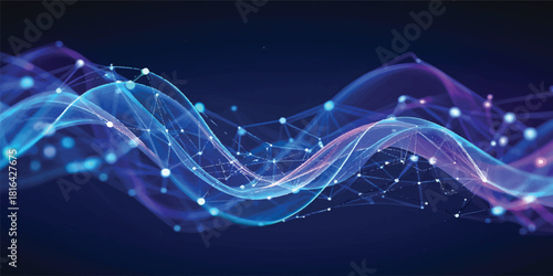 Abstract blue background with dynamic glowing fractal lines illustrating futuristic energy technology