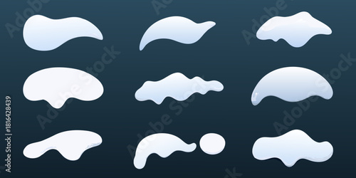 Cartoon snow caps collection winter decoration elements for festive designs