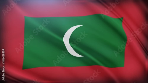 Wallpaper Mural Waving Flag of Maldives National Symbol Illustration Torontodigital.ca
