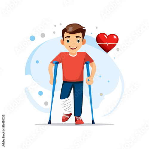 International Day of Persons with Disabilities.
people who using wheel chair, people walk with cane, blind person with dog, man walking with Prosthetic leg, women walking with Prosthetic leg