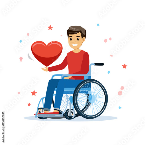 International Day of Persons with Disabilities.
people who using wheel chair, people walk with cane, blind person with dog, man walking with Prosthetic leg, women walking with Prosthetic leg