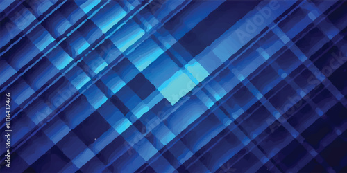 Bright blue abstract digital background illustration with futuristic cube pattern and technology vector design