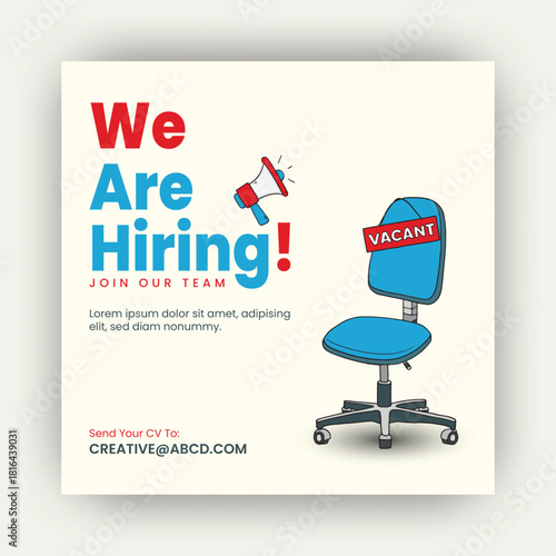 We are hiring job recruitment announcement template design