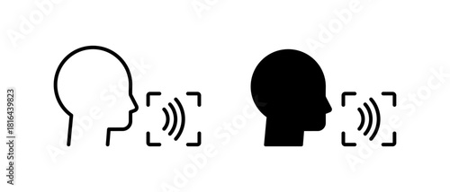 Voice and Speaking Icons Set. Communication, Discussion and Sound Symbols