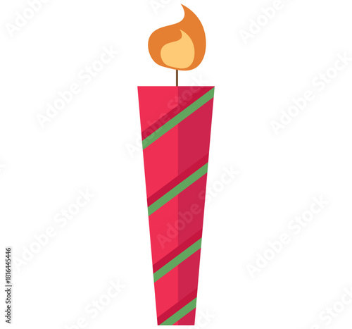 クリスマス キャンドル。クリスマスのろうそく。ベクターイラスト