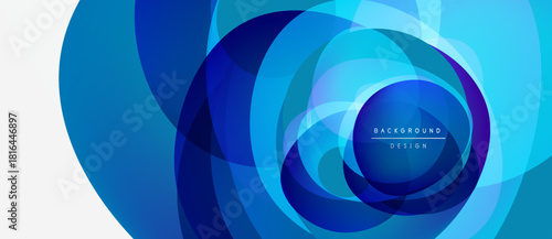 Abstract blue layers create swirling vortex. Modern design, smooth gradients, dynamic composition. Perfect backdrop for presentations.