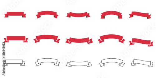 Own Created two color bow ribbons flat style icon symbol isolated on white background Vector illustration.