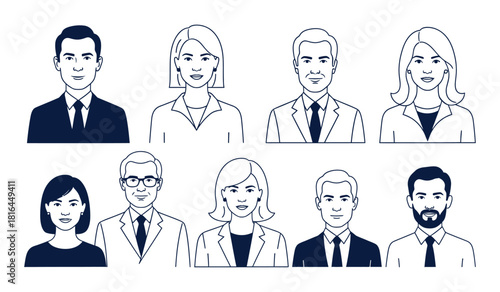 Diverse group of professional people in vector EPS icon