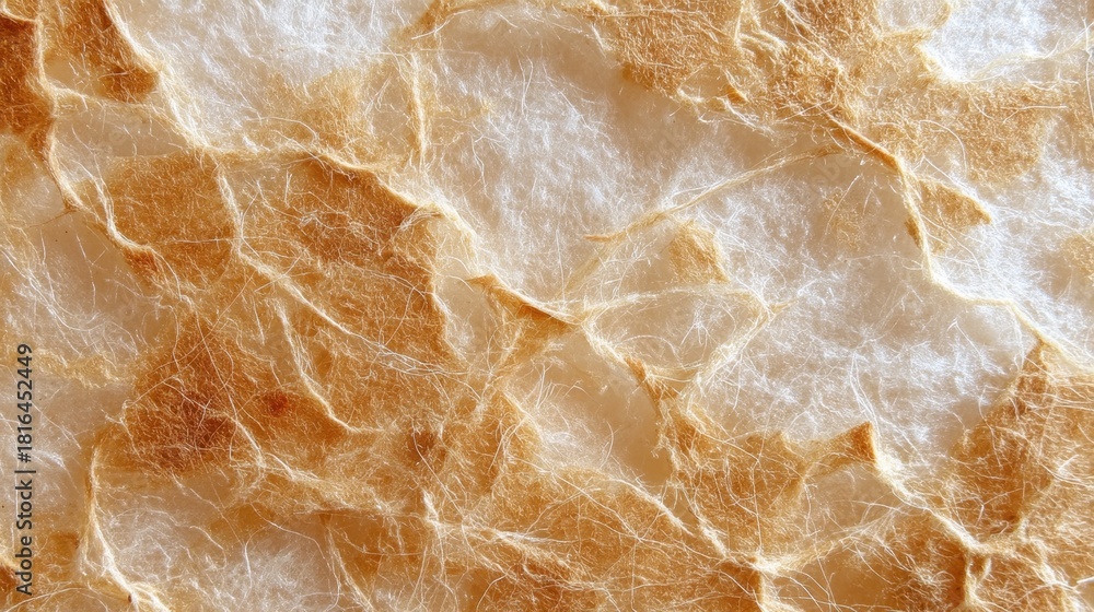 Fototapeta premium Textured background featuring warm tones of beige and soft wispy fibers creating an organic, natural paper-like appearance suitable for various design projects
