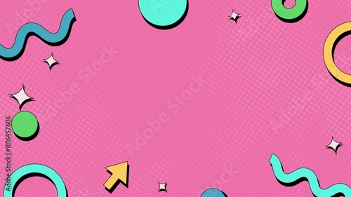 Retro Vibes Nostalgic Animation Background. Minimalist Simple Shape Animation. Suitable for Cartoon Comic Style, Vintage Theme, or Digital Promotion Product.