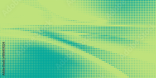Bright turquoise and green pop art retro background with halftone in comics style vector illustration eps10