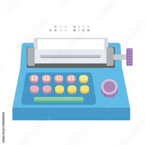 Braille typewriter for visually impaired users, assistive technology for inclusion.