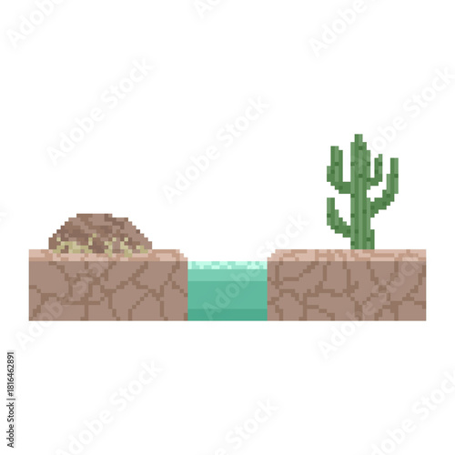 desert terrain retro pixel art