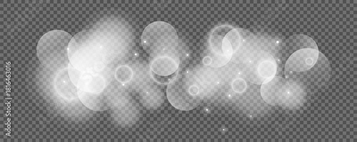 Bokeh circles on transparent background