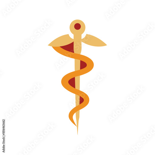 caduceus medical symbol on white