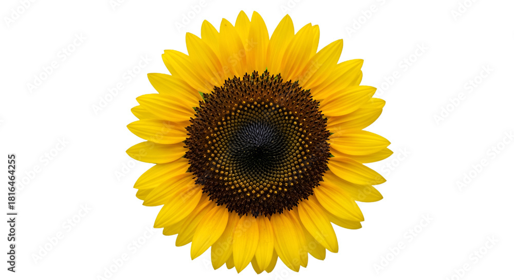 Fototapeta premium Single Sunflower with Yellow Petals on Black Background