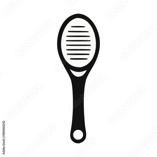 Simple Black and White Icon of a Foot File, a Personal Care Tool for Pedicures and Foot Grooming