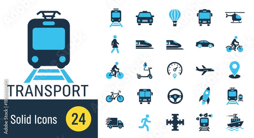 Transport Icons A Comprehensive Set of Solid Icons for Transportation and Travel Projects