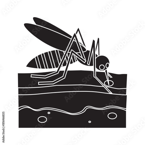 Mosquito Bites on Human Skin glyph icon