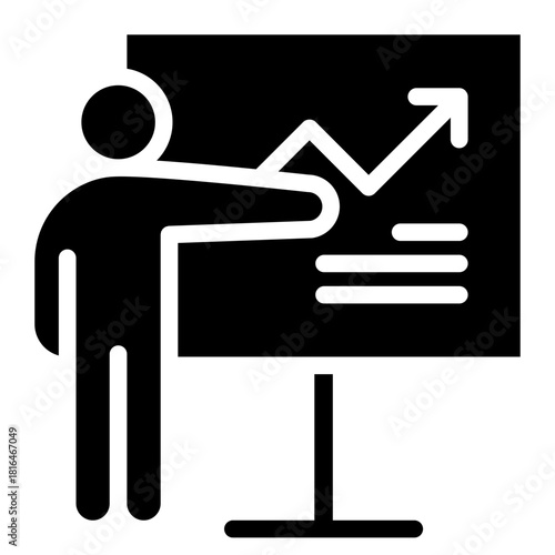 Presentation Icon Glyph Element For Design Vector Illustration