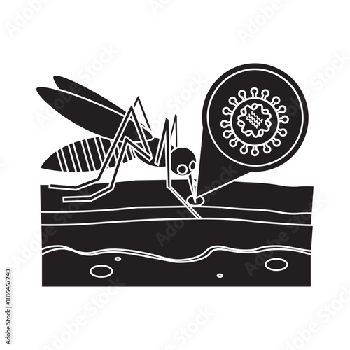 Mosquito Virus Transmission glyph icon