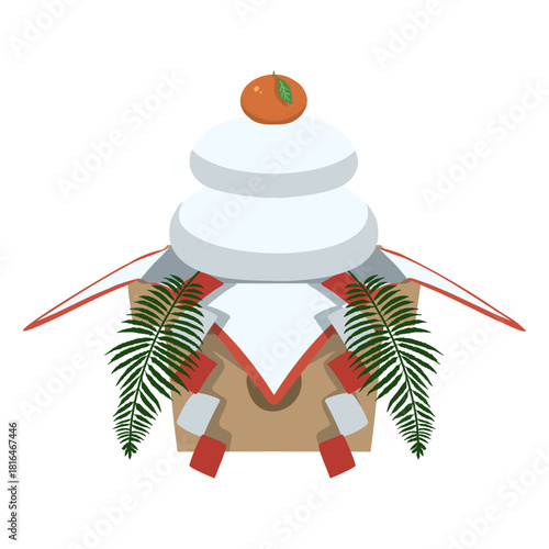 シンプルな鏡餅のイラスト