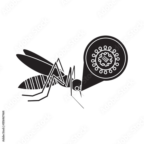 Mosquito Virus Transmission glyph icon
