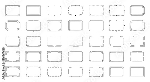 Collection of Decorative Rectangular Frames and Borders for Design and Graphic Elements