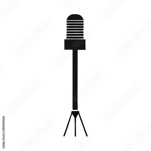 Minimalist Microphone Stand Illustration Audio Recording Icon