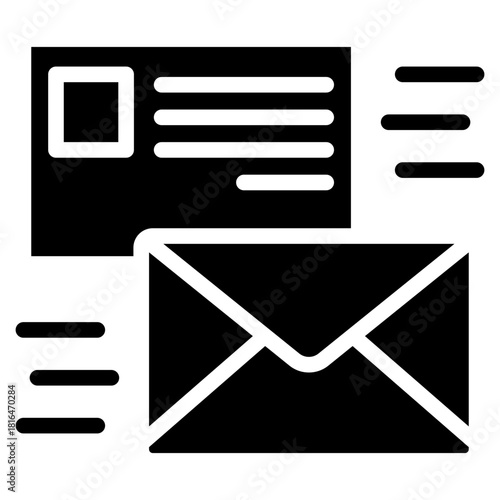 Mailing Icon Glyph Element For Design Vector Illustration
