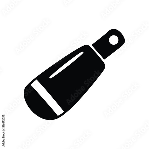 Sleek black silhouette icon of a generic tube container, perfect for representing various personal care products, cosmetics, or topical creams in modern design projects