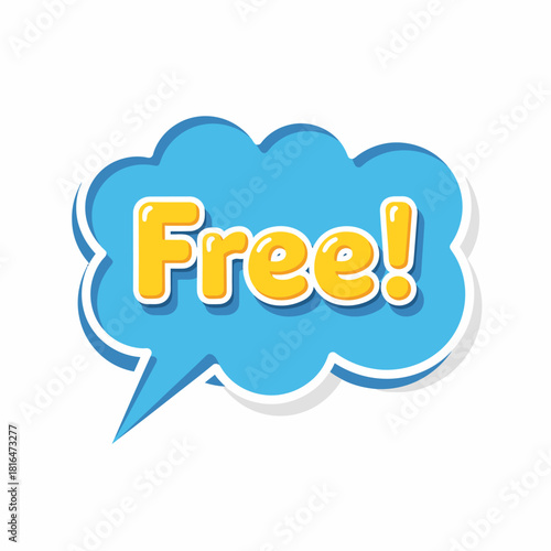 Free Bubble Sticker Blue Cloud Promotion