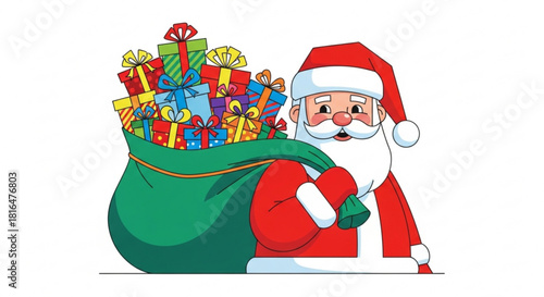 santa claus with christmas gifts
