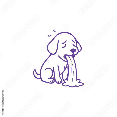 Puppy Vomiting Illustration