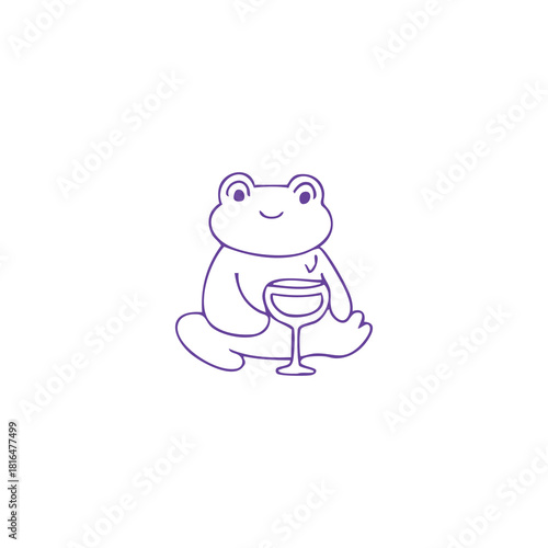 Frog Enjoying a Drink Illustration