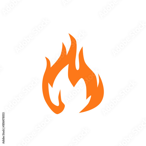 Set of red and orange fire flame.