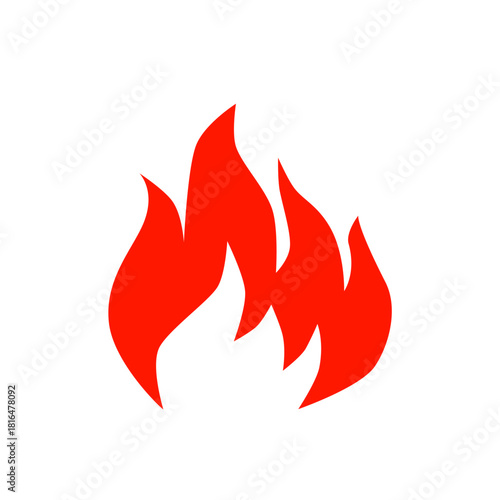 Set of red and orange fire flame.