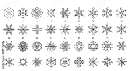 Snowflake Icons A Collection of Delicate Winter Symbols for Creative Projects and Designs
