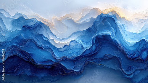 Dynamic ocean waves artwork digital landscape serene environment abstract viewpoint fluid motion concept