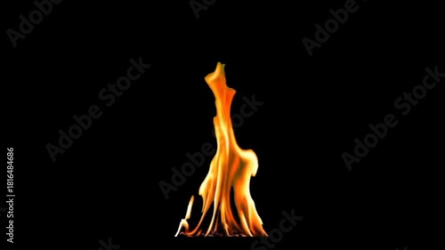 Fire Flame Animation on Black Background