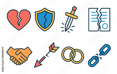 Broken hearts and symbols of separation: icons of relationship challenges